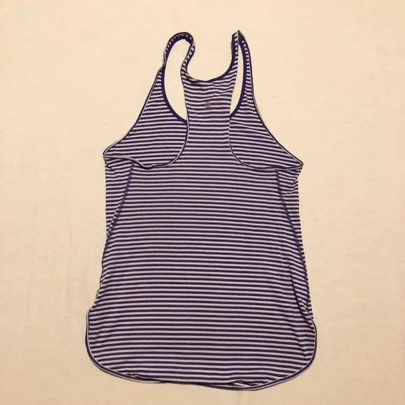 Lululemon Racerback Tank Medium Size Purple White Stripe Neoprene Size 6 - Picture 11 of 13